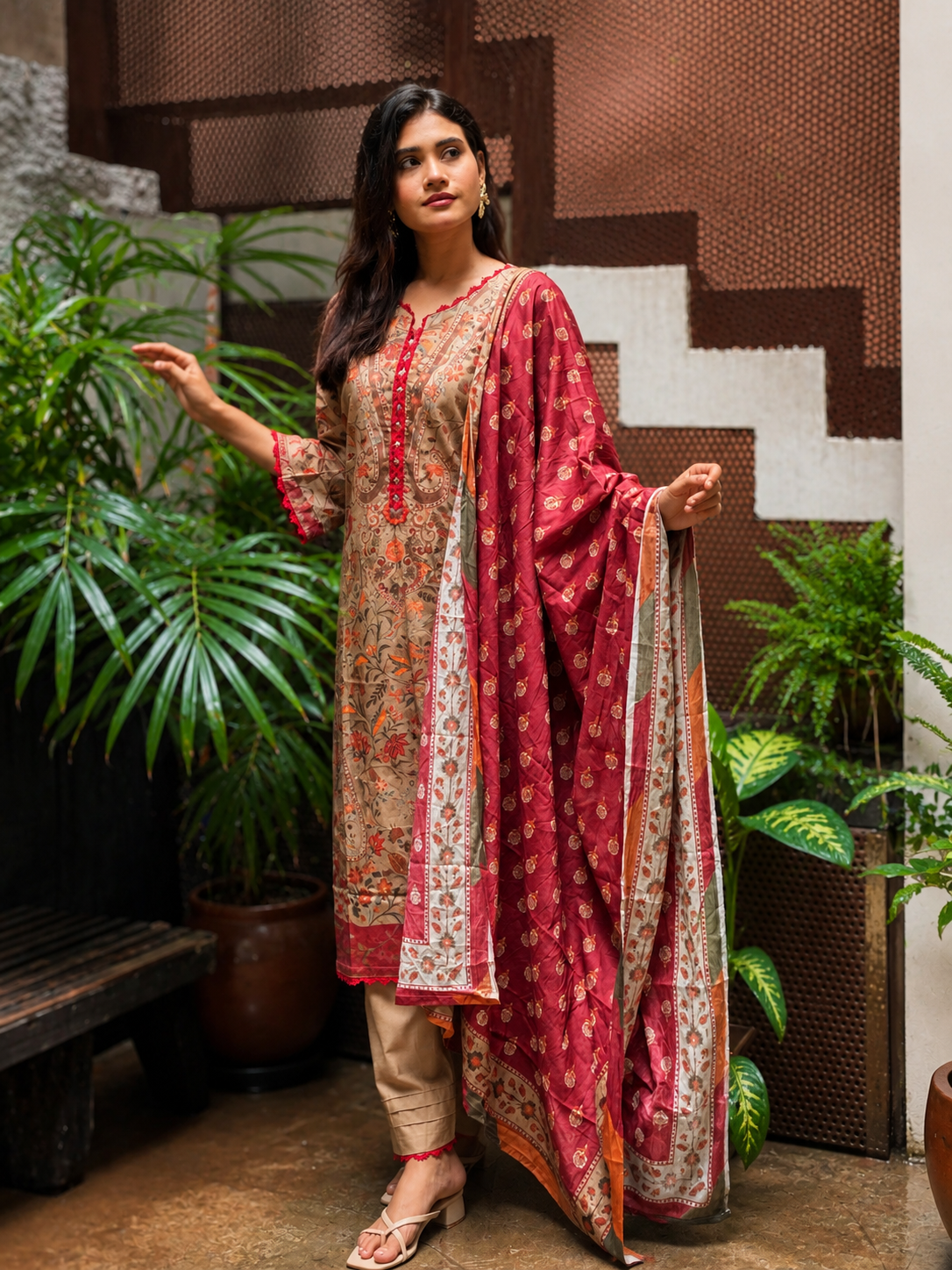 Premium Swiss Lawn- Biscit 05