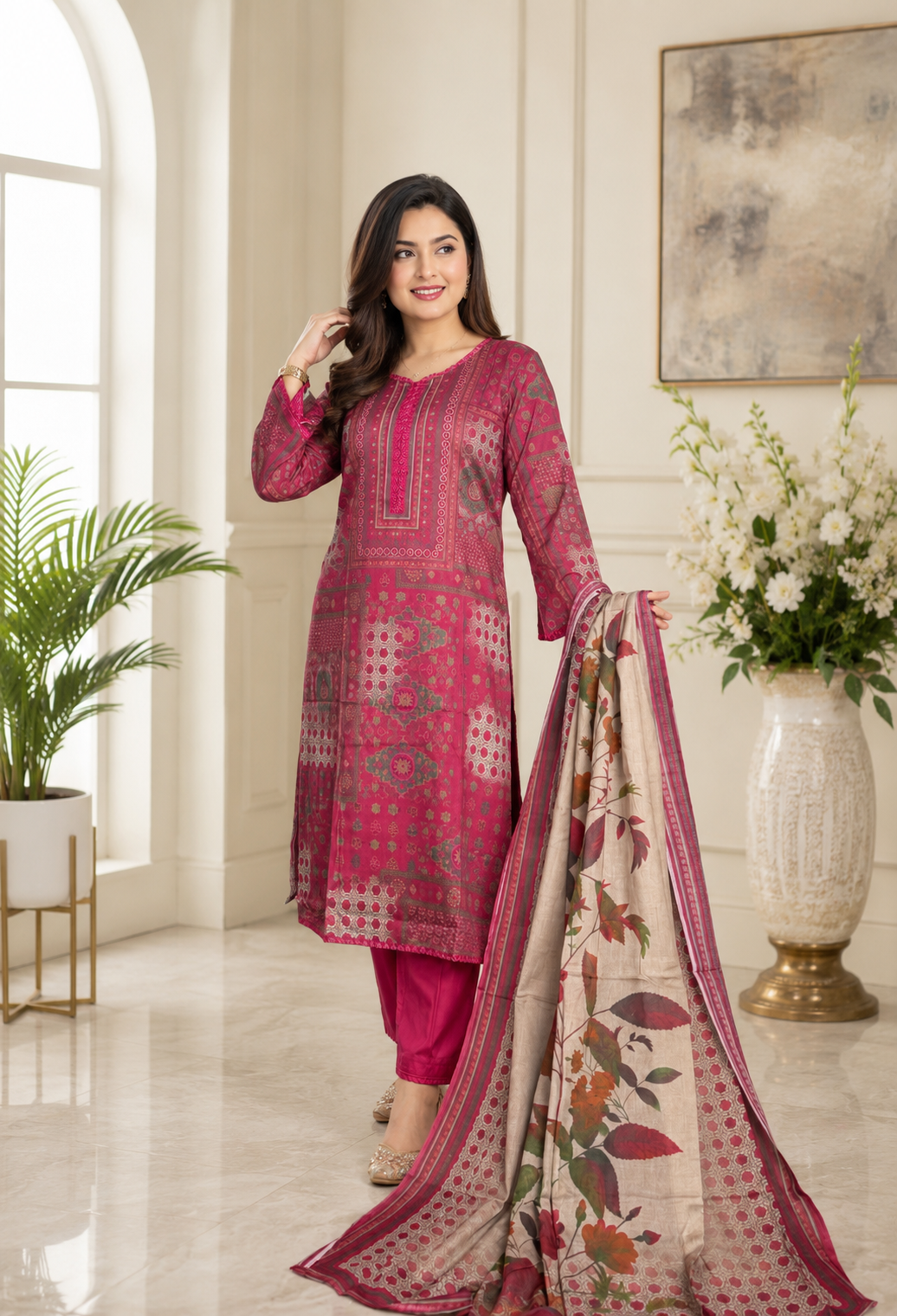 Premium Swiss Lawn- Rusha