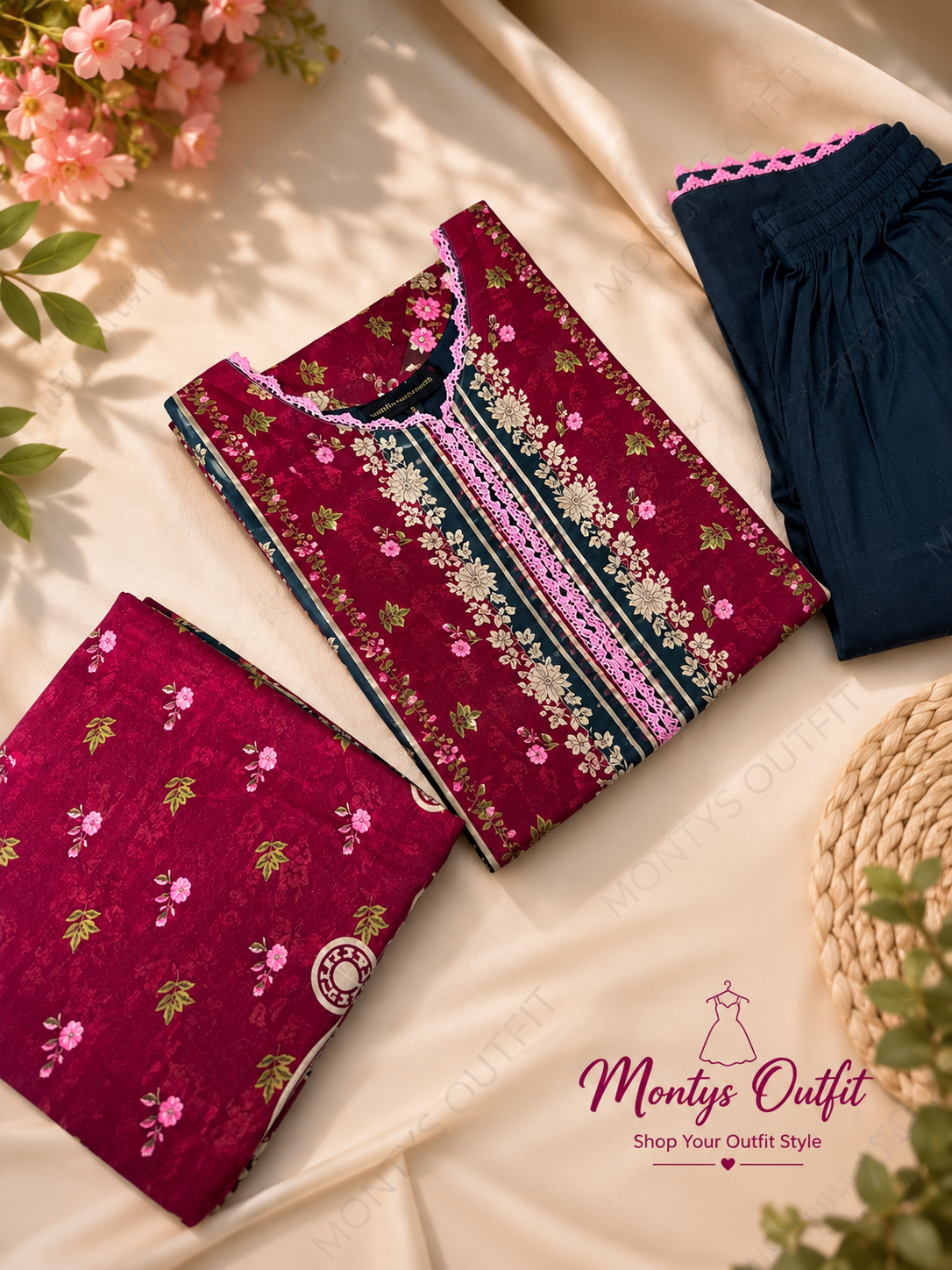 Premium Swiss Lawn- MO-AC-725 | Mahnoor Teal