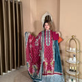 Premium Unstitched Cotton Collection – 🌸 Ruby Teal Elegance   (Code: MO-2517)
