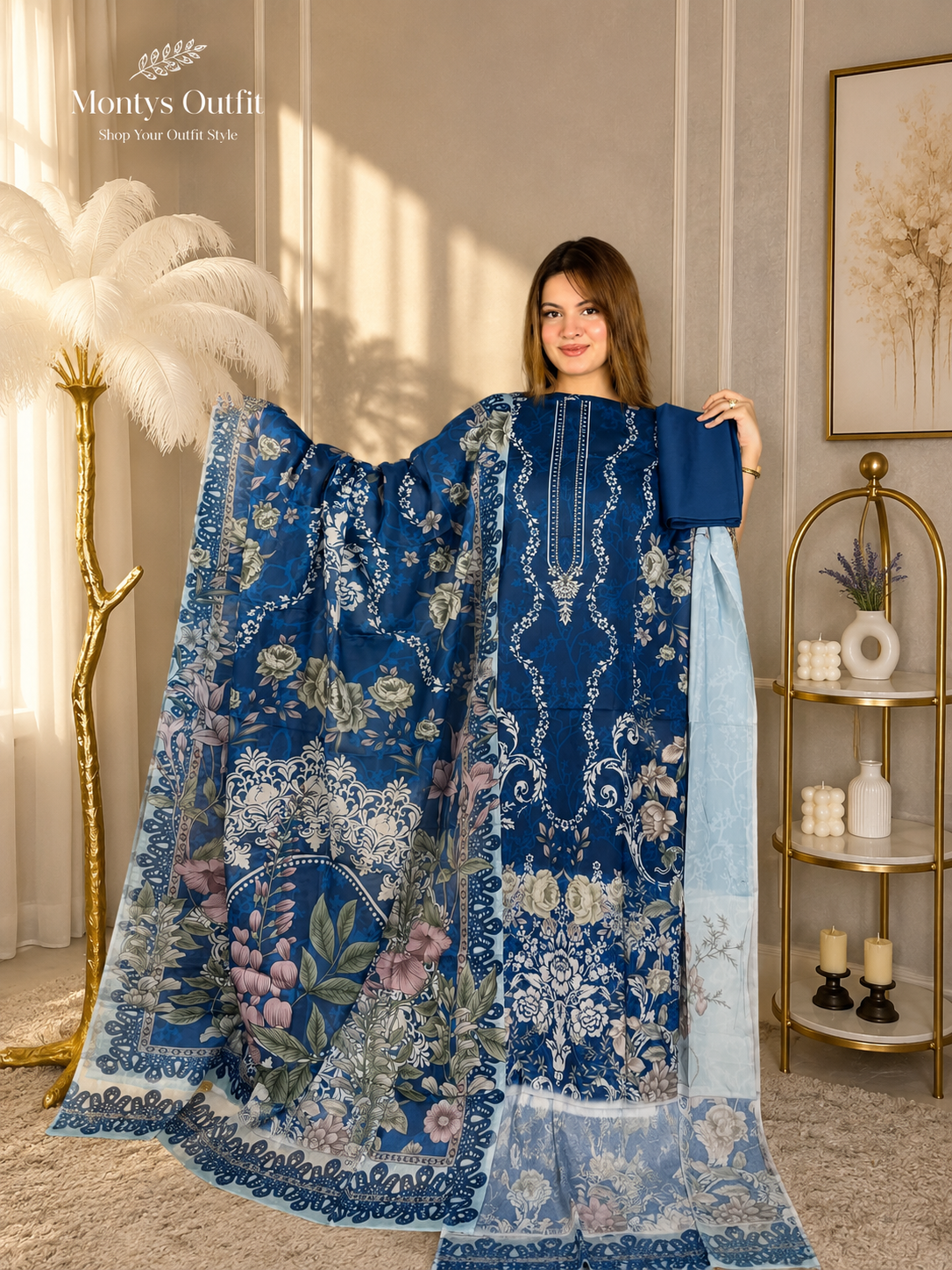 Premium Unstitched Cotton Collection – Nilima