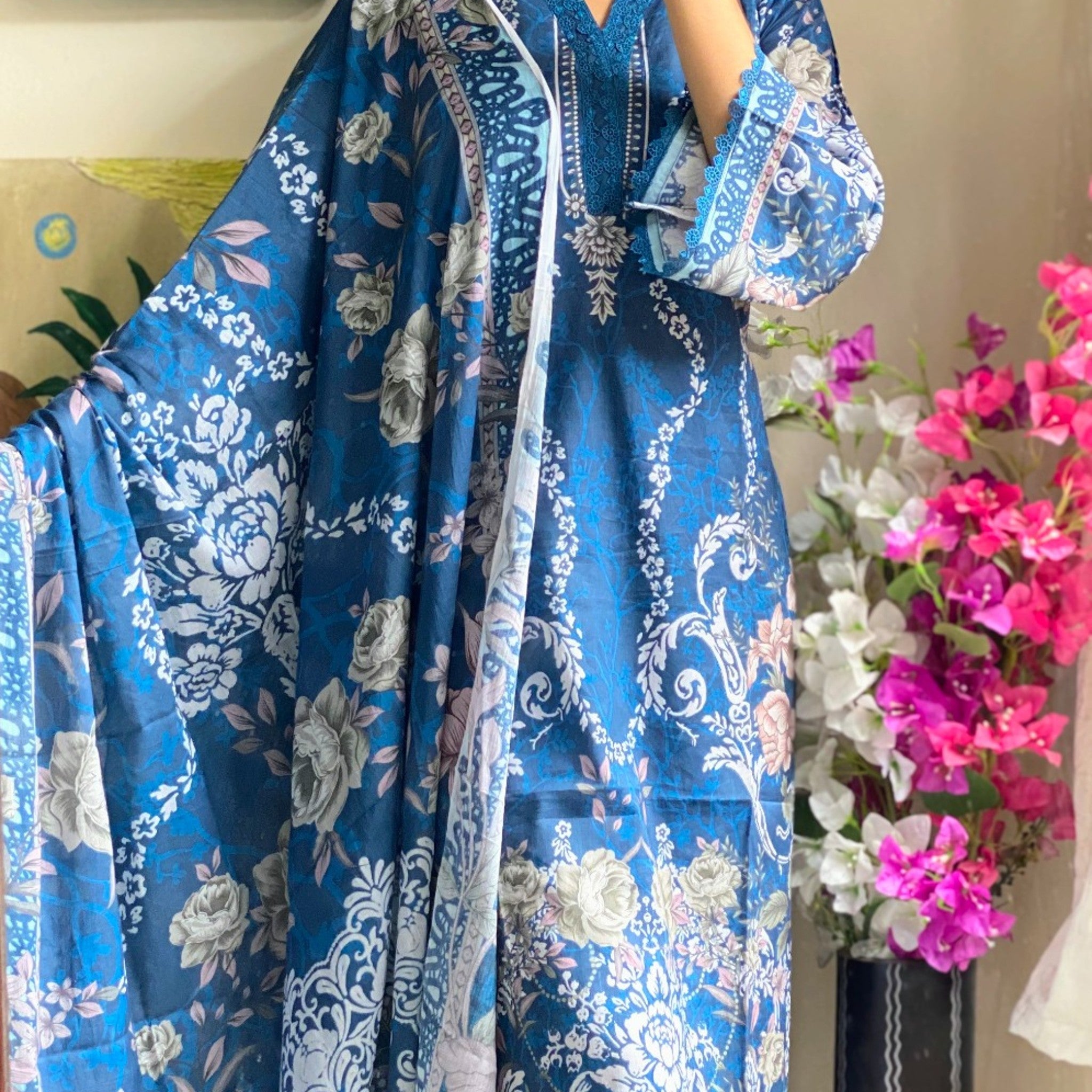 Premium Swiss Lawn- Nilima