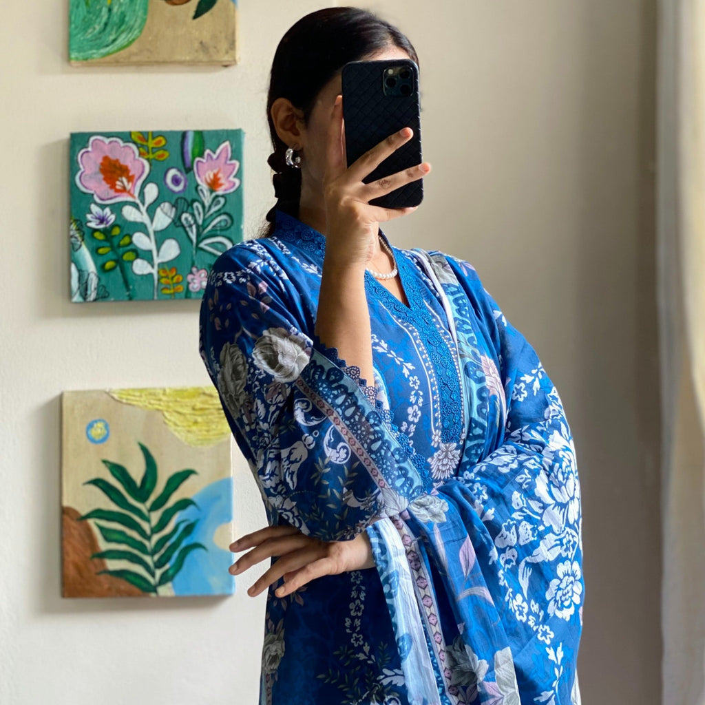 Premium Swiss Lawn- Nilima