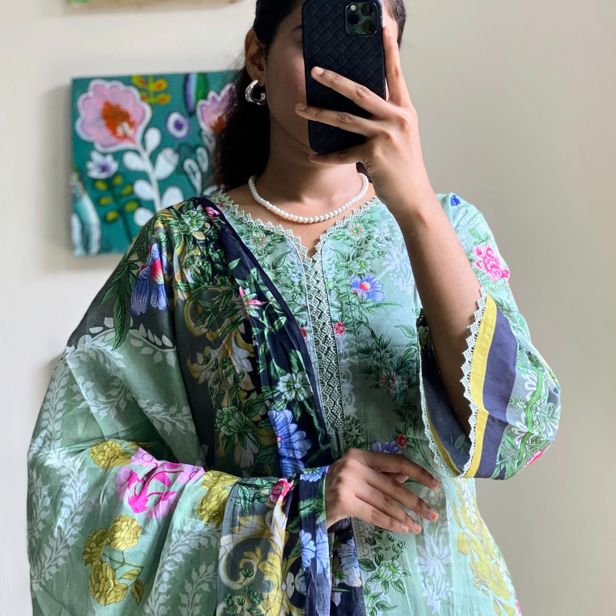 Premium Swiss Lawn- OLIVE LIME (Copy)