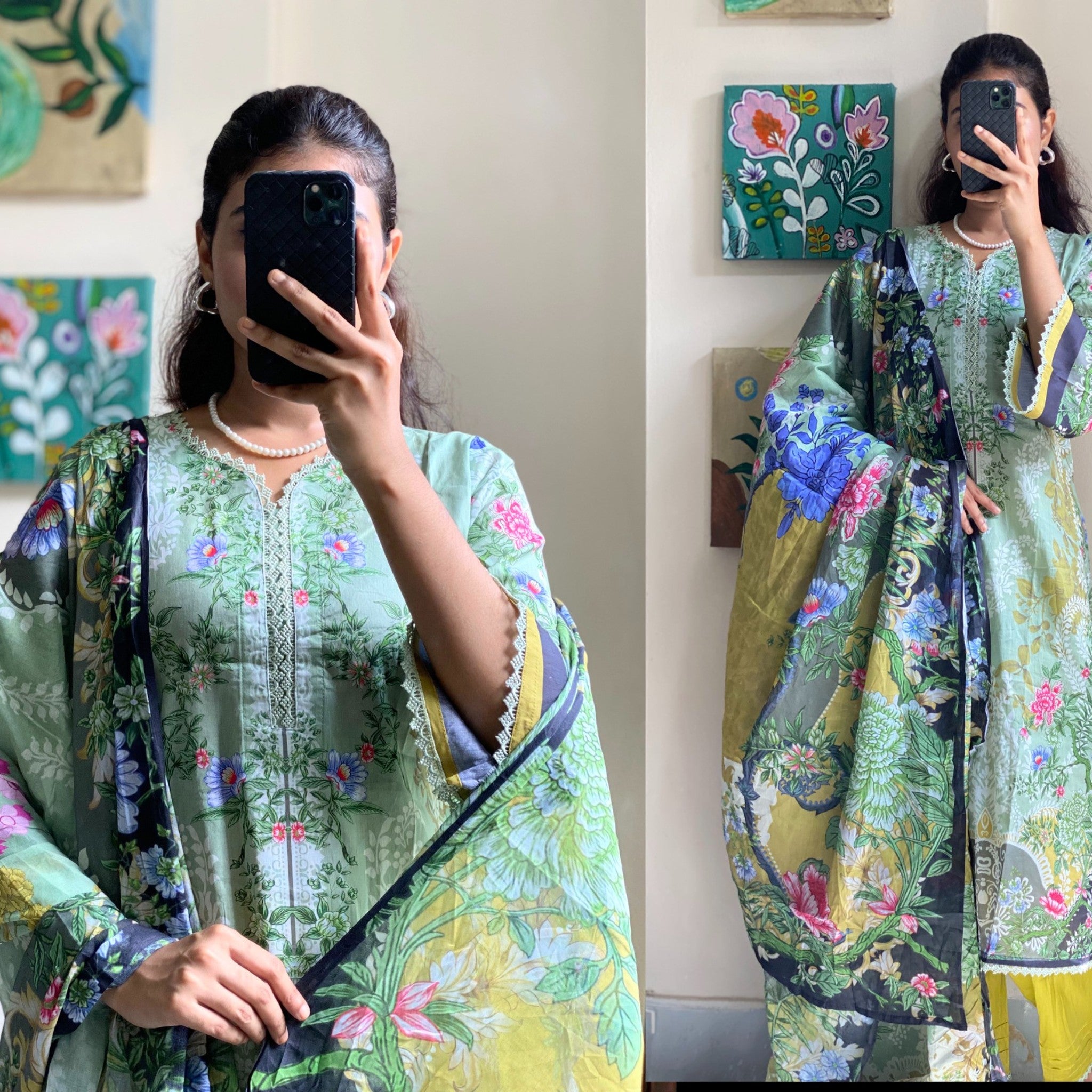 Premium Swiss Lawn- OLIVE LIME (Copy)