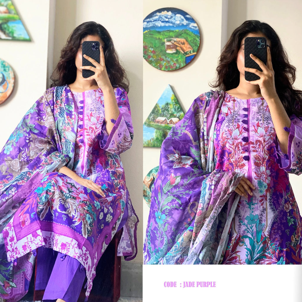 Premium Swiss Lawn-Jade Purple