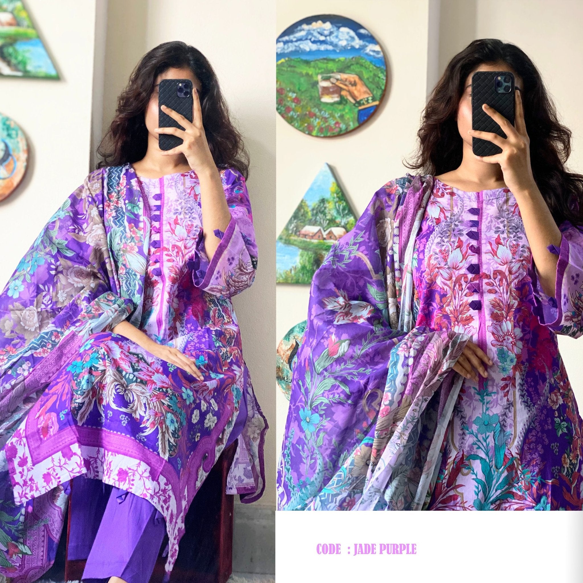 Premium Swiss Lawn-Jade Purple