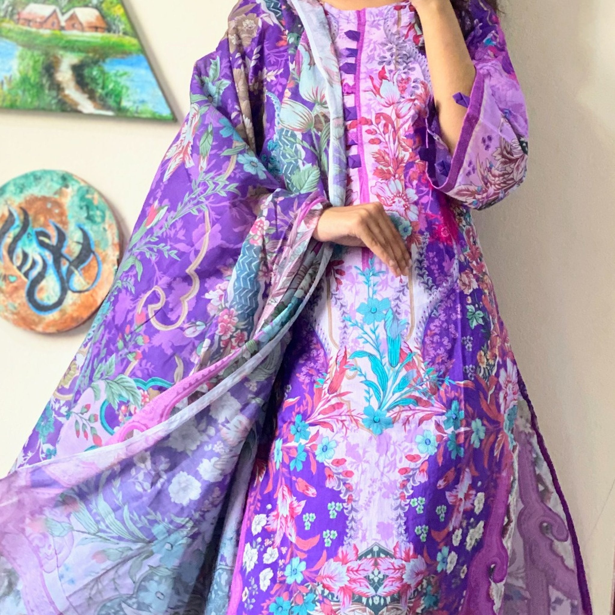 Premium Swiss Lawn-Jade Purple