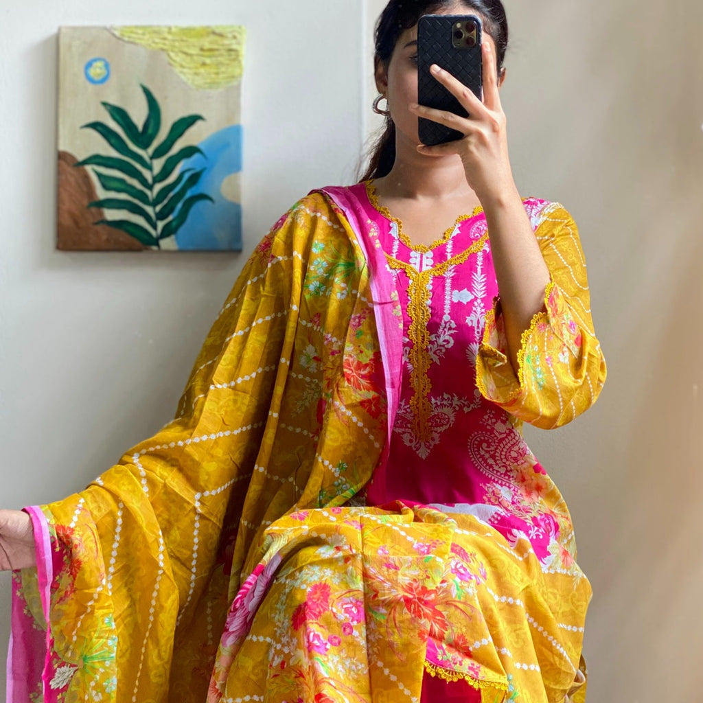 Premium Swiss Lawn- Marry Gold