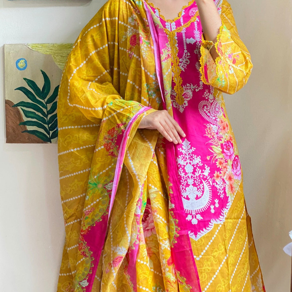 Premium Swiss Lawn- Marry Gold